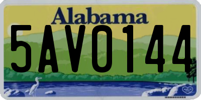 AL license plate 5AV0144