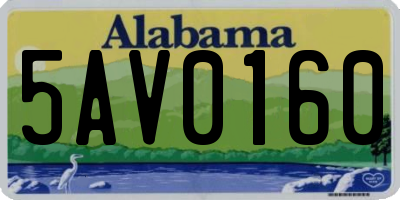 AL license plate 5AV0160