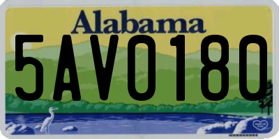 AL license plate 5AV0180