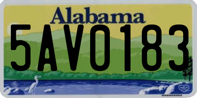AL license plate 5AV0183