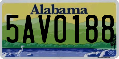 AL license plate 5AV0188