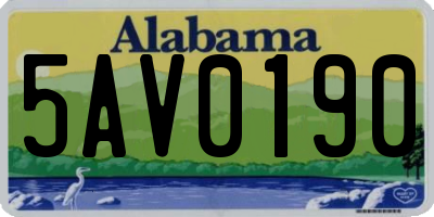 AL license plate 5AV0190