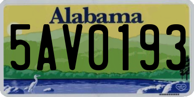 AL license plate 5AV0193