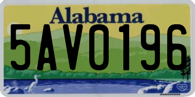 AL license plate 5AV0196