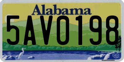 AL license plate 5AV0198