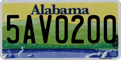 AL license plate 5AV0200