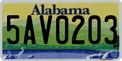 AL license plate 5AV0203