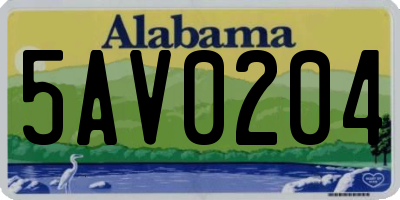 AL license plate 5AV0204