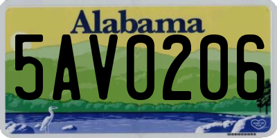 AL license plate 5AV0206