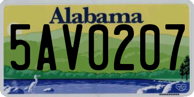 AL license plate 5AV0207