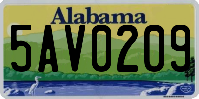 AL license plate 5AV0209
