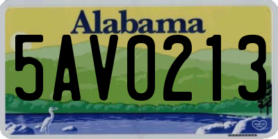AL license plate 5AV0213