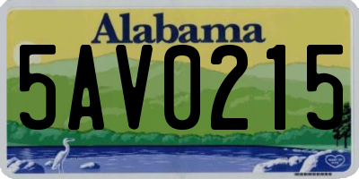 AL license plate 5AV0215