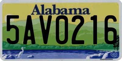 AL license plate 5AV0216