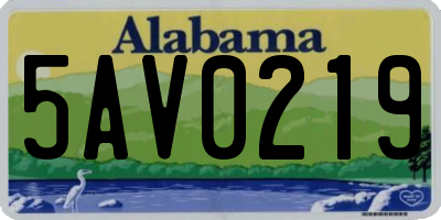 AL license plate 5AV0219