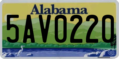 AL license plate 5AV0220