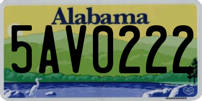 AL license plate 5AV0222