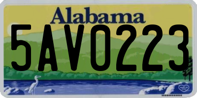 AL license plate 5AV0223