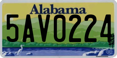 AL license plate 5AV0224