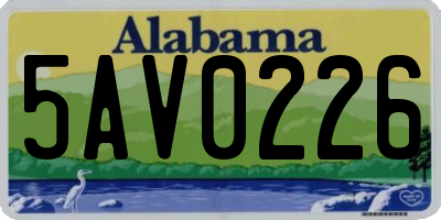 AL license plate 5AV0226