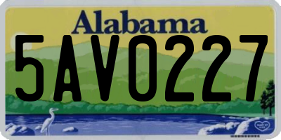 AL license plate 5AV0227