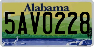 AL license plate 5AV0228