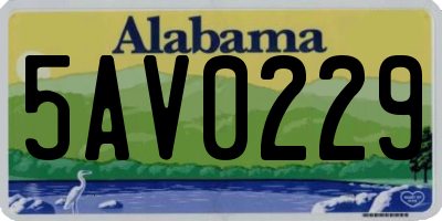 AL license plate 5AV0229
