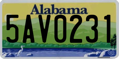 AL license plate 5AV0231