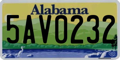 AL license plate 5AV0232