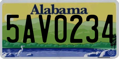 AL license plate 5AV0234