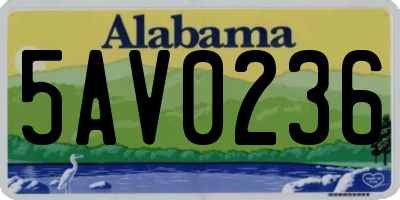 AL license plate 5AV0236