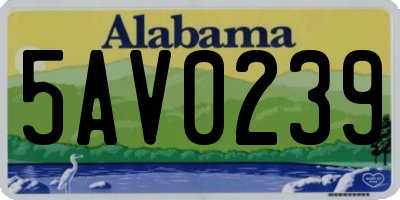 AL license plate 5AV0239