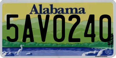 AL license plate 5AV0240