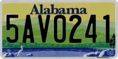 AL license plate 5AV0241