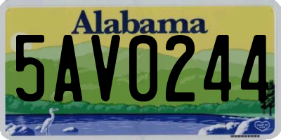 AL license plate 5AV0244