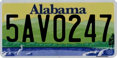 AL license plate 5AV0247