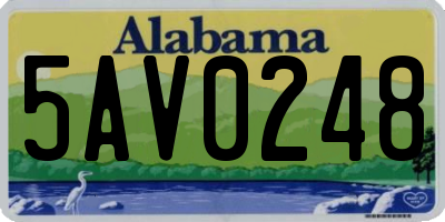 AL license plate 5AV0248