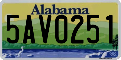 AL license plate 5AV0251