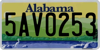 AL license plate 5AV0253