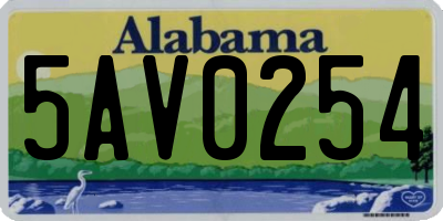 AL license plate 5AV0254