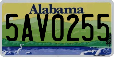 AL license plate 5AV0255