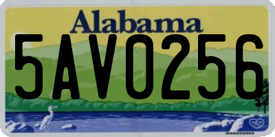 AL license plate 5AV0256