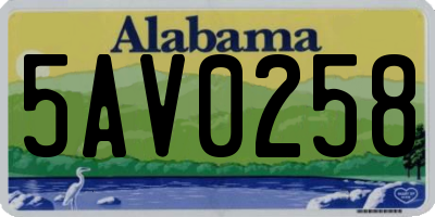 AL license plate 5AV0258
