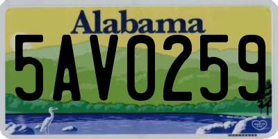 AL license plate 5AV0259