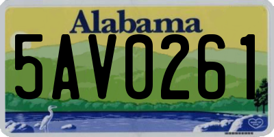 AL license plate 5AV0261