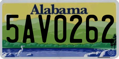AL license plate 5AV0262
