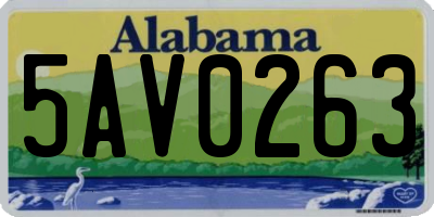AL license plate 5AV0263