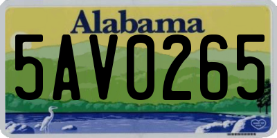 AL license plate 5AV0265