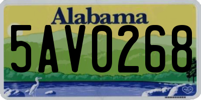 AL license plate 5AV0268