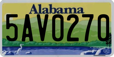 AL license plate 5AV0270